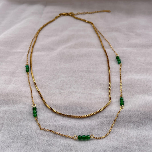 Sautoir Murmure • Aventurine verte