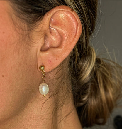 Boucles d’oreille Vivianne Perle d’eau douce • ANXIÉTÉ